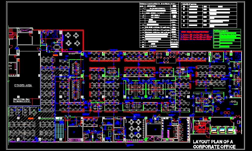 Corporate Office Layout DWG for 300 Staff - AutoCAD DWG Download